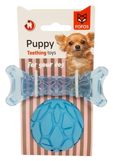 FOFOS PUPPY BOT EN BAL BLAUW 11X4,5X2 CM / 7X7X7 CM