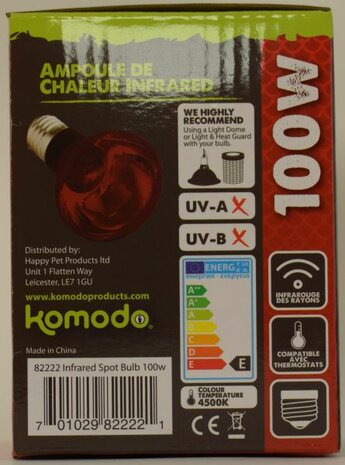 KOMODO INFRAROOD WARMTELAMP ES 100 WATT 