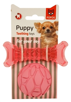 FOFOS PUPPY BOT EN BAL ROZE 11X4,5X2 CM / 7X7X7 CM